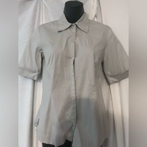 Light grey short sleeve button up shirt from Banana Republic.